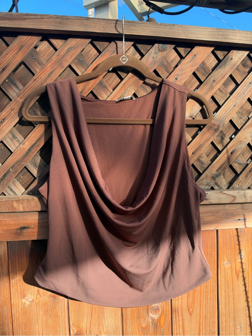 Bar III Brown Cowl Neck Sleeveless Camisole